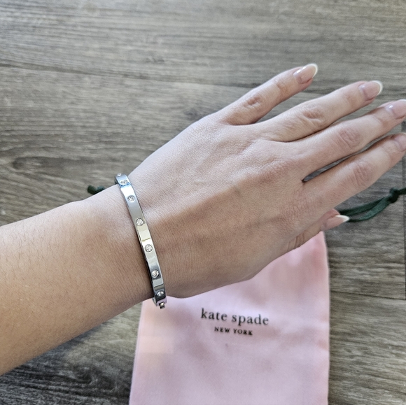 Kate Spade Silver Hinged Bangle - Picture 6 of 11